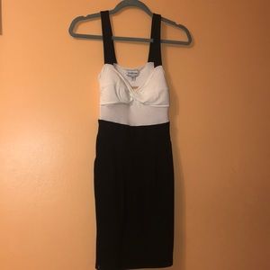 BEBE Black and White Mini Dress